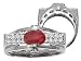 1.20 cttw Genuine Ruby and Diamond Ring in 14 kt White Gold Size 6.5