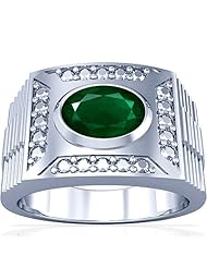 Platinum Oval Cut Emerald Solitaire Ring