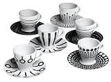 Bodum Paula Espresso Cups and Saucers, Set of 6