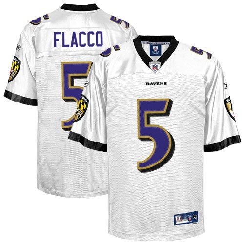 Reebok Baltimore Ravens Joe Flacco Premier White Jersey Large