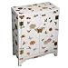 EXP Handmade Asian Furniture - 29" White Lacquer Chinese Storage Cabinet W/ Spring Romance Motif