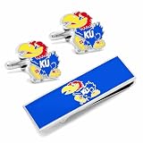 Kansas University Jayhawks Cufflinks and Money Clip Gift Set