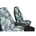Hawaiian Print Bucket Seat Covers - Black