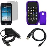 iNcido Brand Samsung T759/Exhibit 4G Combo Solid Purple Silicone Skin Case  ....