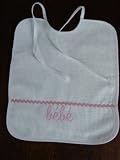 Bebe Pink trimmed baby waffle weave honeycomb terry lined bib