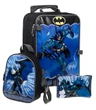 Batman 3 Piece Luggage Set: Rolling Suitcase, Mini Backpack & Travel Bag