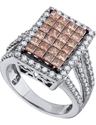 2.50CTW COGNAC DIAMOND LADIES INVISIBLE RING