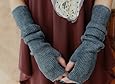 1 X Cookids Unique Hop Women Stretchy Long Arm Cashmere Wool Sleeve Fingerless Gloves Novel Trendy Hip Fashion Gift for Christmas(gray)