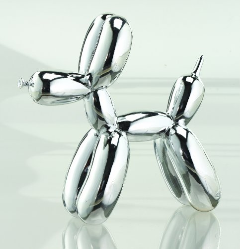 Silver Metallic Finished Balloon Dog Figurine Home Decor - Medium Size
