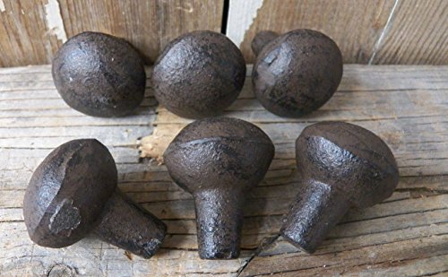 Lot of 6 Very Primitive & Rustic ROUNDISH KNOB Drawer Door PULL 1.5