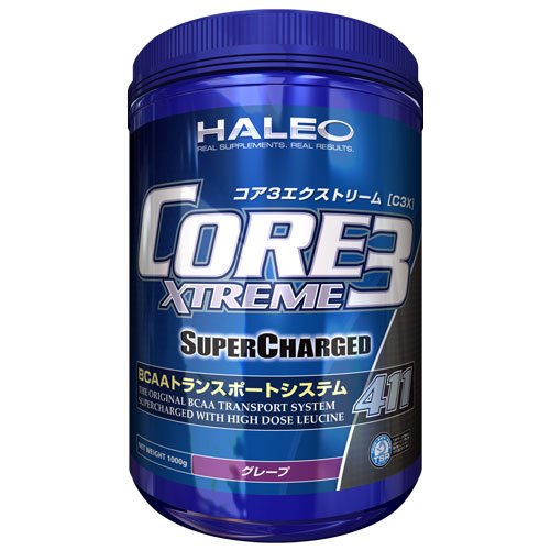 ハレオスポーツ コア3エクストリーム C3X スーパーチャージド BCAAパウダー 1000g グレープ味