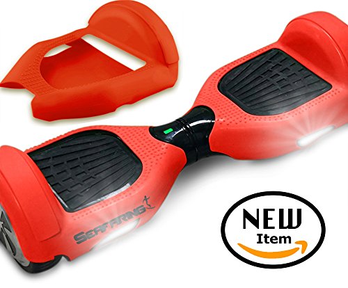 LIGHT RED - 100% Silicone Guard for Hoverboard, Shock absorption for Self Balancing Segway Scooter Board. Best Safe and Cheap Way to Prevent Damage to Your Favorite and Unique 2 wheel (RED)