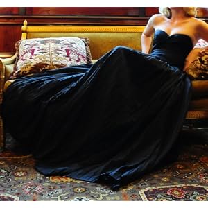 Sexy Wedding Gown :: Black Beauty Silk Taffeta Evening Gown Dress