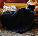 Black Beauty Silk Taffeta Evening Gown Dress