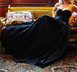 Black Beauty Silk Taffeta Evening Gown Dress