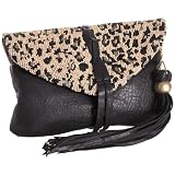 Nanette Lepore 50210 Beaded Mixed Leather Clut
