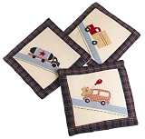 Sumersault Teddy Trucks Wallhanging - Set of 3