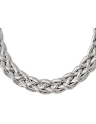 Leslies Sterling Silver Rose Gold-plated Polished Heart Mesh Bracelet Length 7.5"