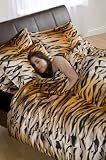 Kitchen & Housewares : 6pce Tiger Satin Double Duvet Cover Set (inc 1 duvet cover,1 fitted sheet,4 pillowcases)