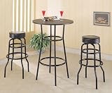 Review COASTER  / 3 Piece Black Bar Table Set By Coaster Furniture