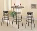 Kitchen & Housewares : 3 Piece Black Bar Table Set By Coaster Furniture