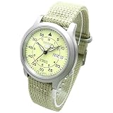 SEIKO SEIKO 5 (セイコーファイブ) 自動巻 メッシュベルト ミリタリー メンズ ウォッチ アイボリー SNK803K2の画像
