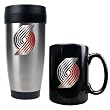 Portland Trail Blazers NBA Stainless Steel Travel Tumbler & Black Ceramic Mug Set - Primary Logo by Great American Products