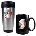 Portland Trail Blazers NBA Stainless Steel Travel Tumbler & Black Ceramic Mug Set - Primary Logo by Great American Products