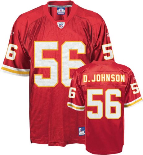 Derrick Johnson Jersey: Reebok Red Replica #56 Kansas City Chiefs Jersey - XX-Large