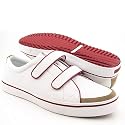 ROCKPORT Kerridon Mens Slip On Velcro Closure Leather Walking Casual Shoes White/Tan/Red