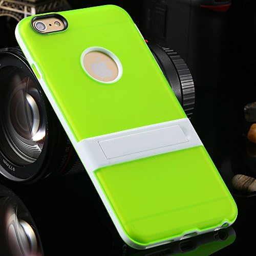 10Pcs Transparent Plastic Bracket Stand TPU Case for iphone 6 Plus 5.5 Dirt-resistant Luxury Frosted Back Cover for iphone6 Bags --- Color:Yellow