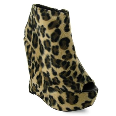 ... Leopard Print High Wedge Shoes Size 8 Uk: Amazon: Shoes  Bags