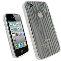 igadgitz Kristall Gel (TPU thermoplastisches Polyurethan) dauerhafte Schutzhülle Etui Case Tasche Hülle in Transparent Klar mit Motif Holzdekor für Apple iPhone 4 HD 16gb & 32gb + Display Schutzfolie