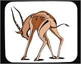 Mouse Pad with antlers, spots, gazelle, stretching, brown