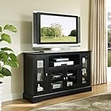 WE Furniture 52-Inch Highboy Style Wood TV Stand, Black