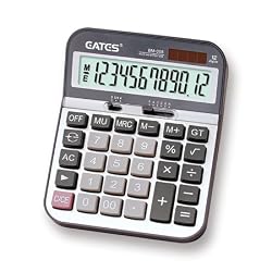 EATES 12-Digit Dual Power Desktop Solar Calculator, Electronic Calculator # BM008