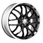 17 Inch 17x7 Akita wheels AK6 460 Black w/ Machined Lip wheels rims