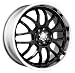 Akita Racing AK-6 (Series 460) Black with Machined Lip - 17 x 7 Inch Wheel