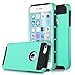 iPhone 6 Case, Lumsing Hybrid High Impact Double Layer Armor Defender Case Protective Cover for Apple iPhone 6 (4.7 inch Screen) with Screen Protector (2 in 1/Mint Green-Black)