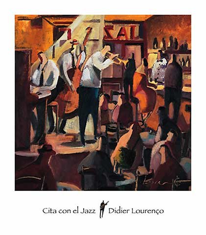 Cover image : Kunstdruck / Poster: Didier Lourenço, Cita con el Jazz, 36 x 41