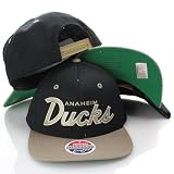 NHL Anaheim Mighty Ducks Script Two Tone Retro Vintage Snapback Cap Hat