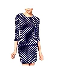 Sexy Polka Dot Print Elbow Length Sleeves Bodycon Dress 