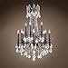 Traditional Versailles 12 Light 24" Crystal Chandelier, Dark Bronze Frame with Clear Asfour Crystals, Hanging Ceiling Light
