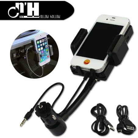 On'h Black All-in-One FM Transmitter w/ 3.5-mm Audio Cable and Mic compatible with Apple Iphone 5S 5
