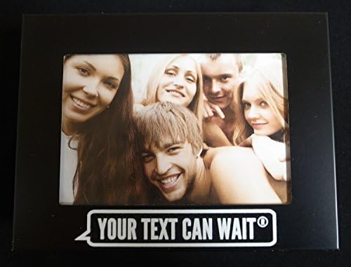 Visor Frame (Classic Black) - "Your Text Can Wait" - A Picture Frame for Your Car