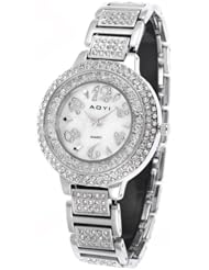 Stylish Fully-jewelled Quartz Bracelet Style Wrist Watch Analog Watch with Round Case for Woman Lady - Silver SWWM2-226933