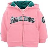 MLB Majestic Seattle Mariners Infant Girls Full Zip Fleece Hoodie - Pink (6-9 Months)