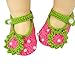 MKPLY Baby Newborn Infant Girls Crochet Knit Socks Crib Casual Shoes Prewalker Red Pink Flowers 0-12M