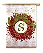 Monogram Holiday Wreath Regular Size Flag S Monogram Holiday Wreath Regular Size Flag S