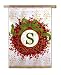 Monogram Holiday Wreath Regular Size Flag S